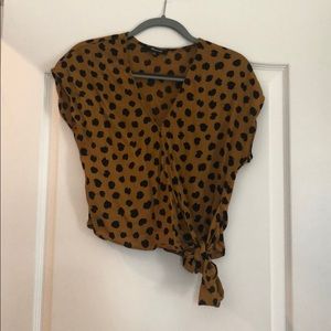 Size XS Madewell leopard print wrap shirt